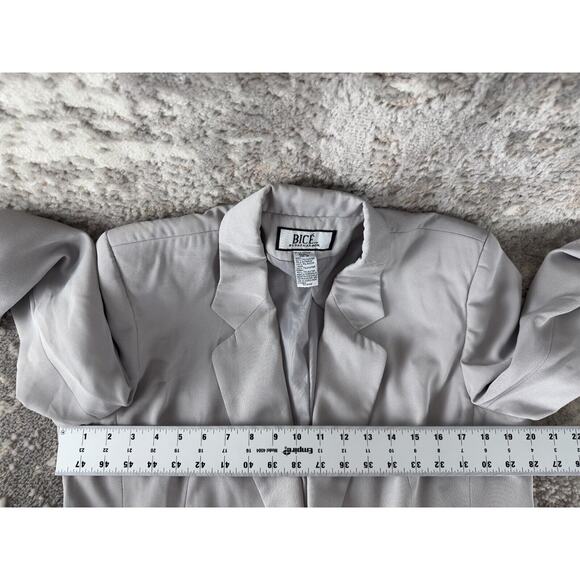 Bice by Sag Harbor Size 12 Notched Single Button Blazer Jacket Gray Long Sleeve - Picture 5 of 8